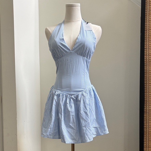 REVOLVE Blue Striped Mini Dress - Picture 4 of 7